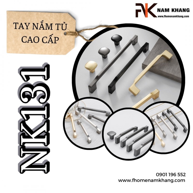 Tay nắm tủ cao cấp dạng thanh bo tròn NK131 | Zalo 0901 196 552