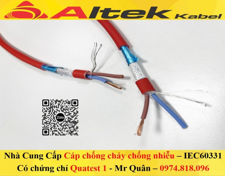 Cáp chống cháy chống nhiễu LSZH 2x1.5