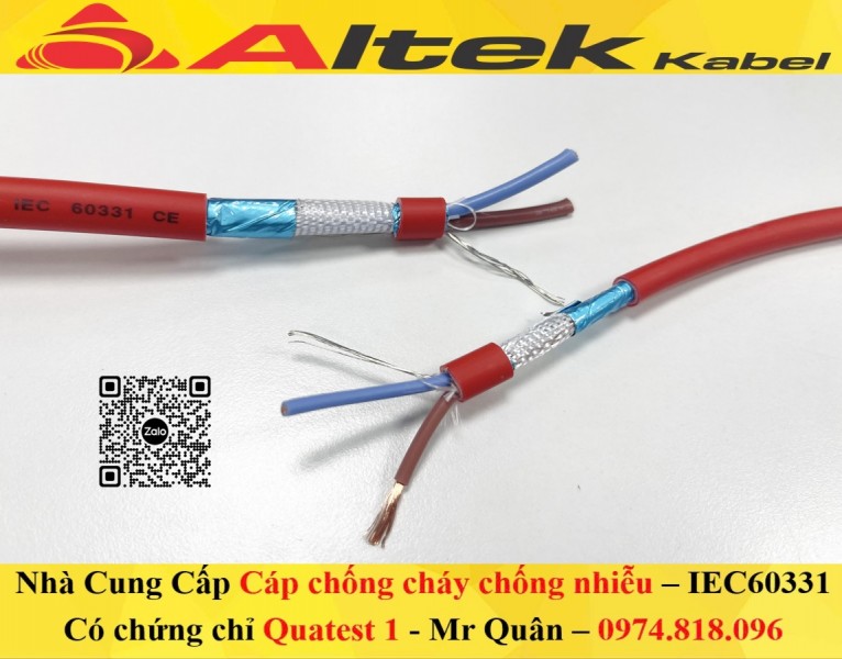 Cáp chống cháy chống nhiễu LSZH 2x1.5