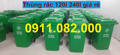  Bán thùng rác công nghiệp giá rẻ tại cần thơ, thùng rác 120l 240l- lh 0911082000