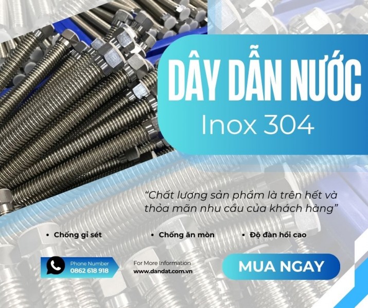 Ống Mềm Dẫn Nước Inox, Dây Dẫn Nước Inox Chịu Nhiệt, Dây Dẫn Nước Bình Nóng Lạnh