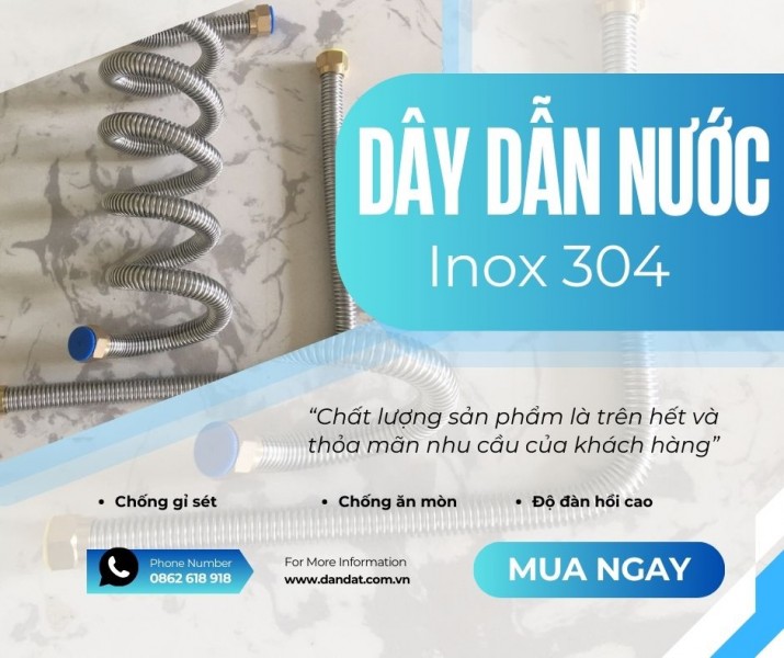 Ống Mềm Dẫn Nước Inox, Dây Dẫn Nước Inox Chịu Nhiệt, Dây Dẫn Nước Bình Nóng Lạnh