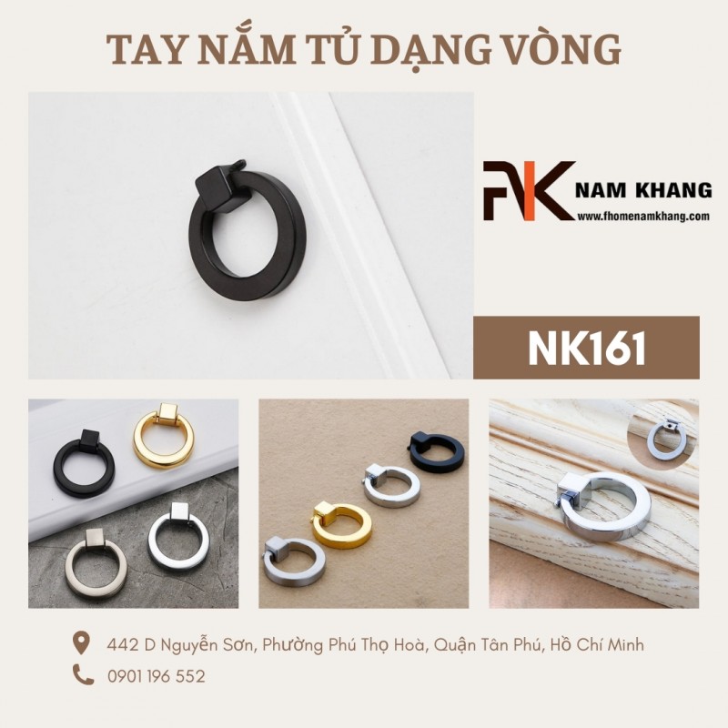 Núm tủ cao cấp thiết kế dạng vòng đế vuông NK161 | Zalo 0901 196 552