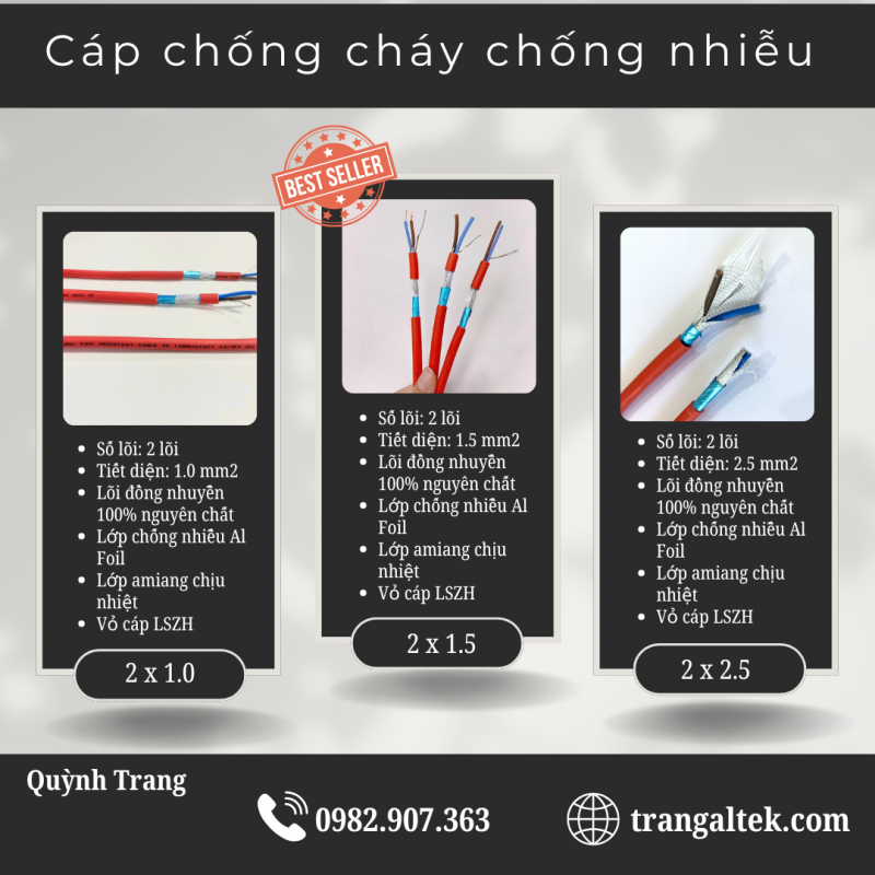 Cáp Chống Cháy chống nhiễu GFT Altek Kabel: an toàn trong nhiệt độ cao - Tiết diện: 1.0, 1.5, 2.5mm2