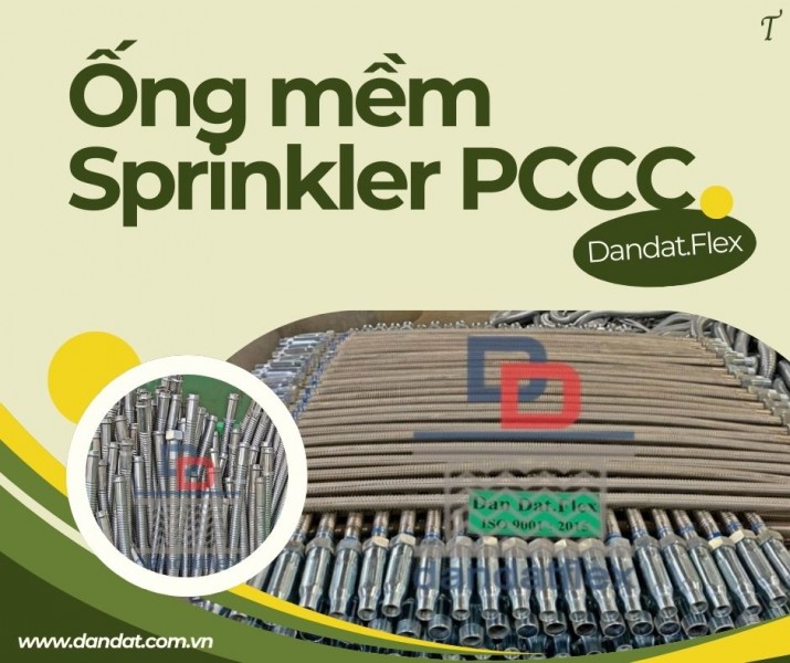 Ống mềm inox chữa cháy, ống nối mềm cứu hỏa, dây mềm kết nối đầu phun sprinkler