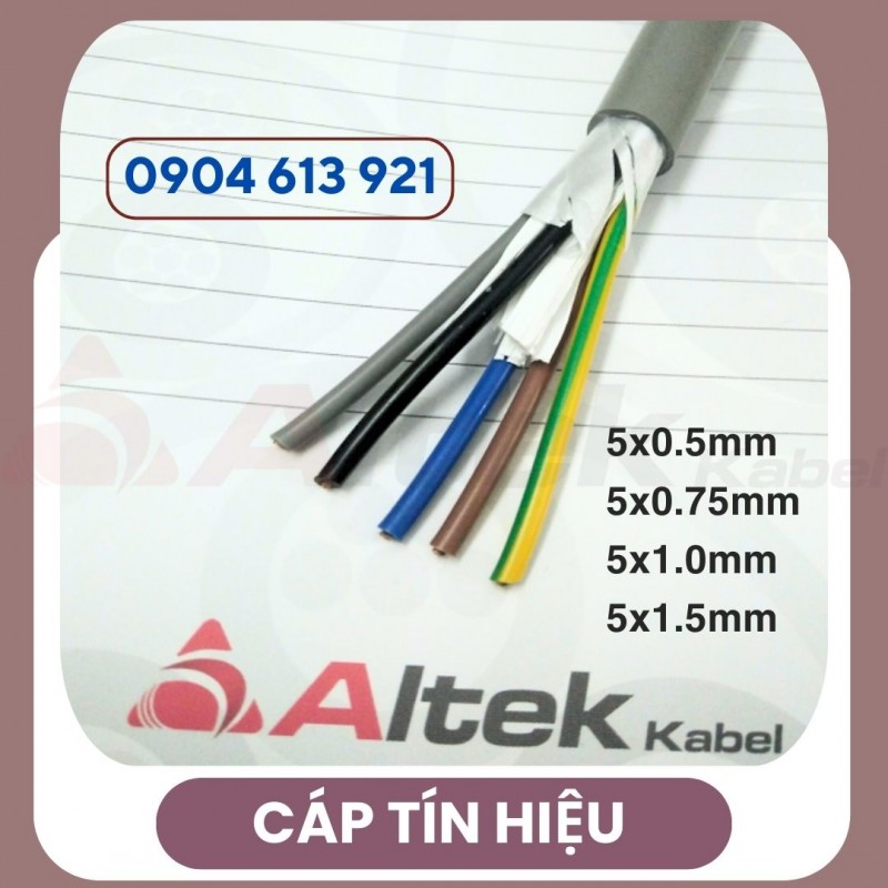 Cáp điện 5 lõi, cáp tín hiệu 5x0.75mm SH -17505 Altek Kabel 