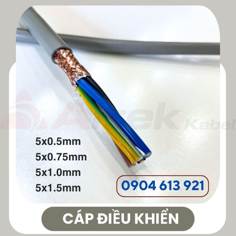 Cáp điện 5 lõi, cáp tín hiệu 5x0.75mm SH -17505 Altek Kabel 