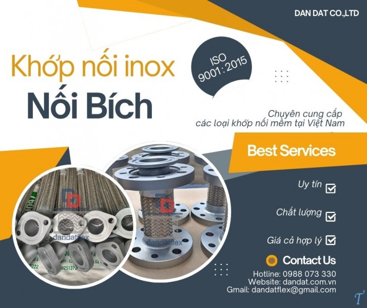 Khớp nối mềm inox 316, khớp nối mềm inox công nghiệp, khớp nối mềm inox dẫn LPG