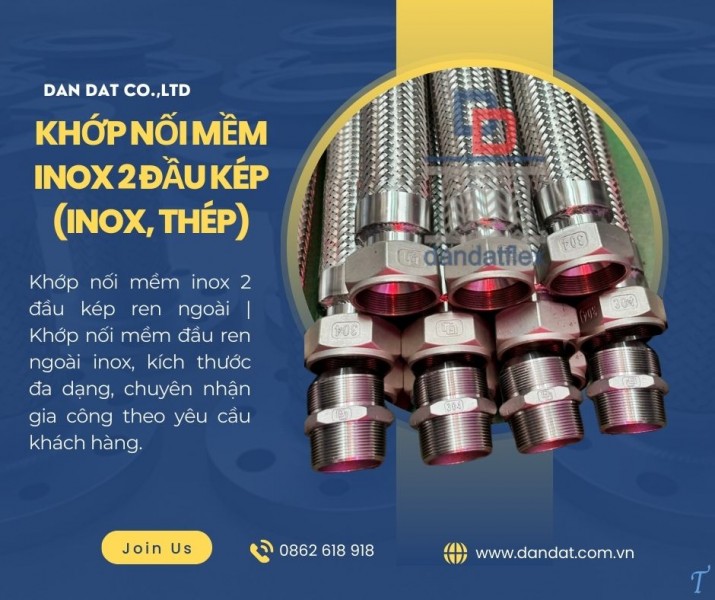 Khớp nối mềm inox 316, khớp nối mềm inox công nghiệp, khớp nối mềm inox dẫn LPG