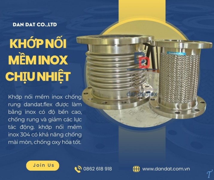 Khớp nối mềm inox 316, khớp nối mềm inox công nghiệp, khớp nối mềm inox dẫn LPG