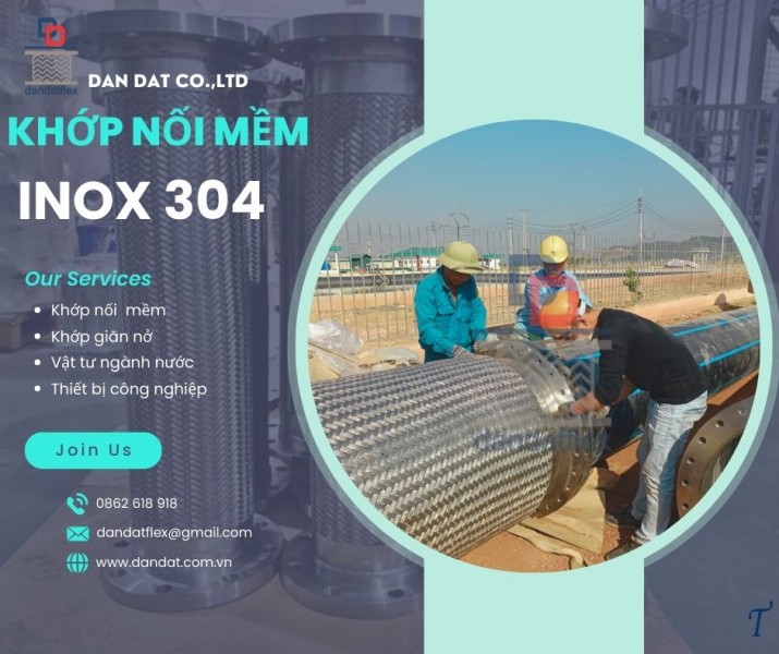 Khớp nối kim loại nối ren, khớp nối chống rung máy bơm, khớp nối inox chịu nhiệt