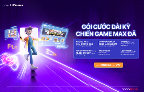 Gói 12GG155: Gói cước dài kỳ, chiến game max đã