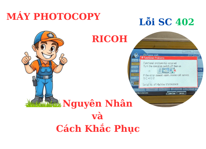 Cách khắc phục máy photocopy ricoh báo lỗi SC 402