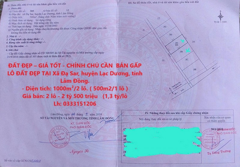 ĐẤT ĐẸP – GIÁ TỐT - CHÍNH CHỦ CẦN  BÁN GẤP LÔ ĐẤT ĐẸP TẠI Xã Đạ Sar, huyện Lạc Dương, tỉnh Lâm Đồng.