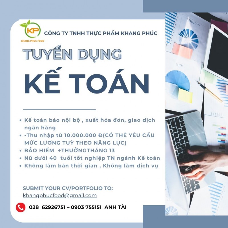 Cần tuyển Kế toán 