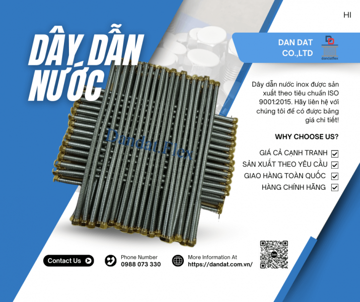 Dây Dẫn Nước Bình Nóng Lạnh| Dây dẫn nước inox 304, Dây cấp bình nóng lạnh chịu nhiệt chịu áp