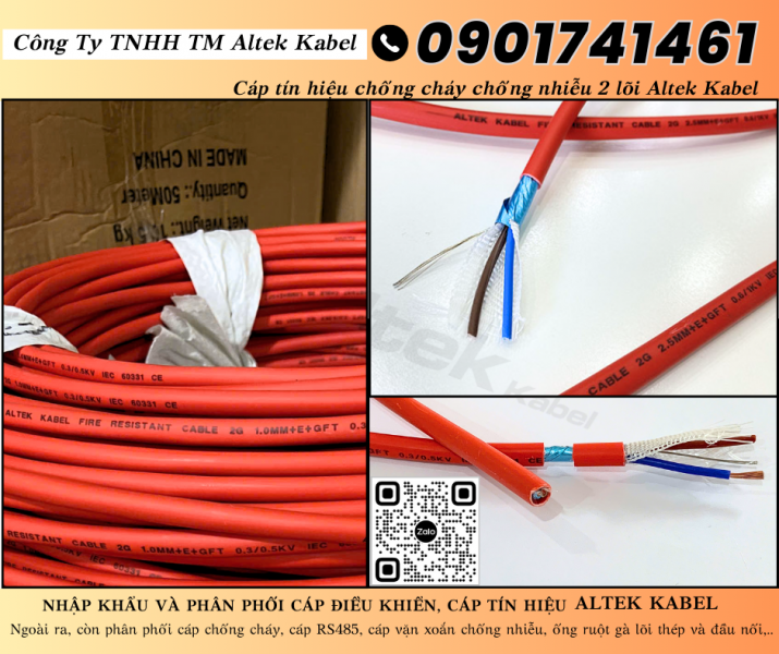 Cáp chống cháy chống nhiễu Altek kabel Tiền Giang, Tây Ninh, Cần Thơ