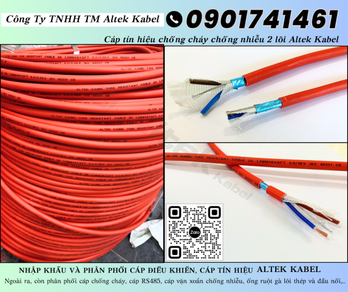 Cáp chống cháy chống nhiễu Altek kabel Tiền Giang, Tây Ninh, Cần Thơ