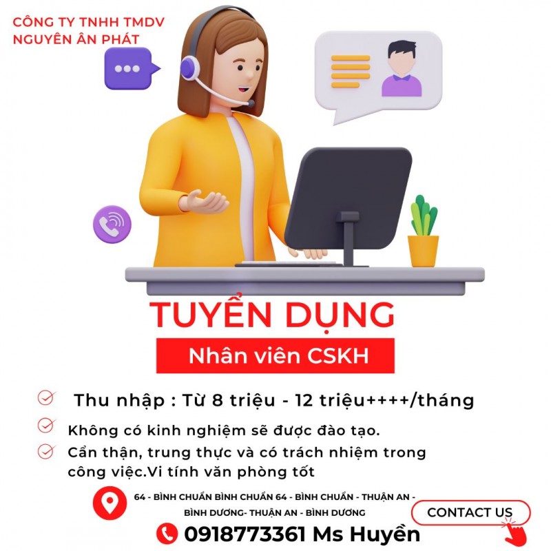 CÔNG TY TNHH TMDV NGUYÊN ÂN PHÁT TUYỂN CSKH