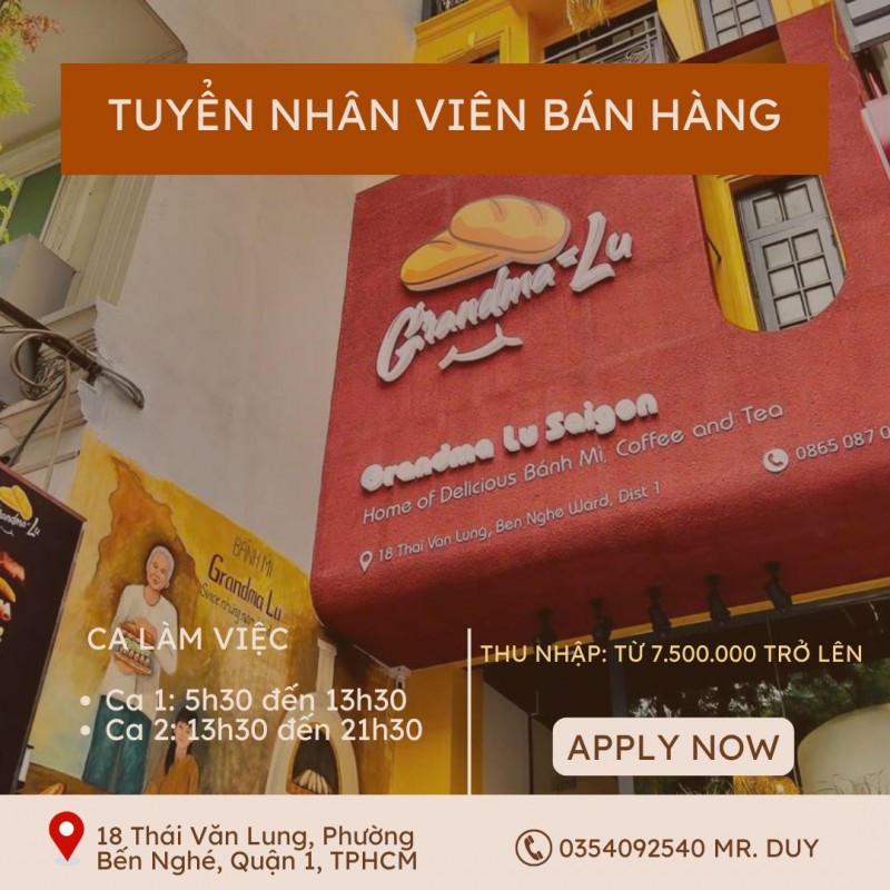 Tuyển nhân viên Bán hàng Fulltime – Partime