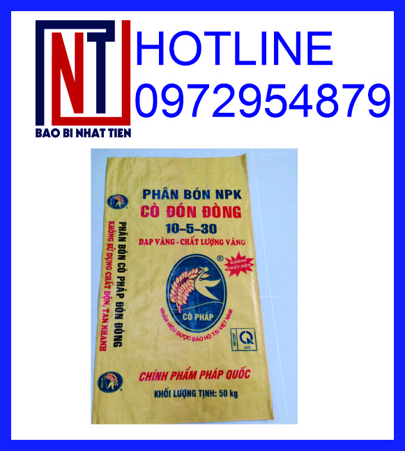 Bao phân bón in Flexo, bao PP dệt đựng phân bón in Flexo