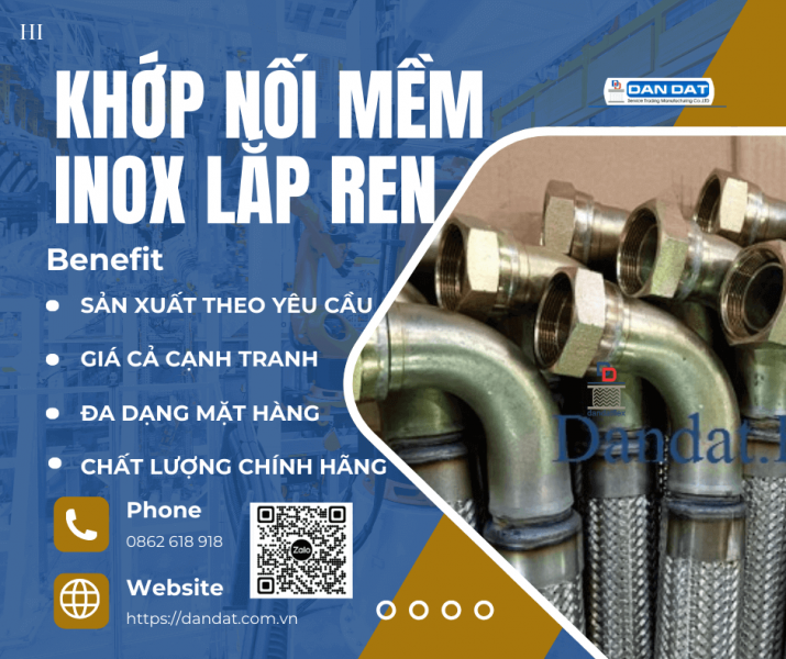 Khớp Nối Mềm Inox Lắp Ren| Khopnoimem, Khớp nối mềm inox lắp rắc co 