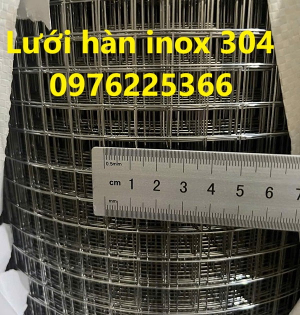 Lưới inox 304 hàn ô vuông 10x10