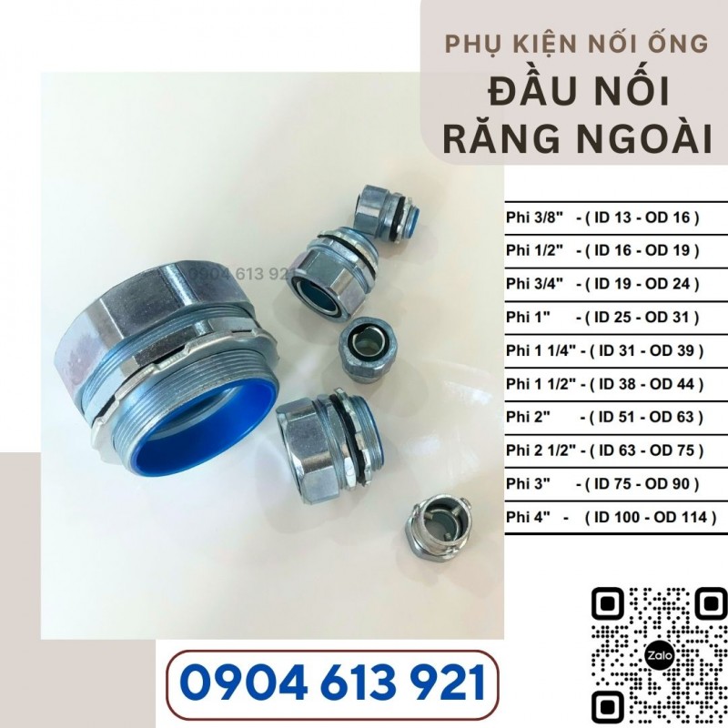 Ống ruột gà lõi thép bọc nhựa PVC và phụ kiện đầu nối ống 