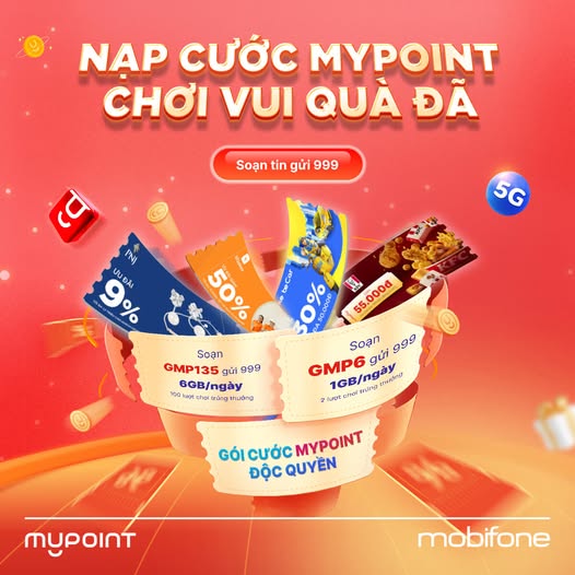 HOT: MyPoint tặng lượt chơi game và data khi đăng ký gói cước