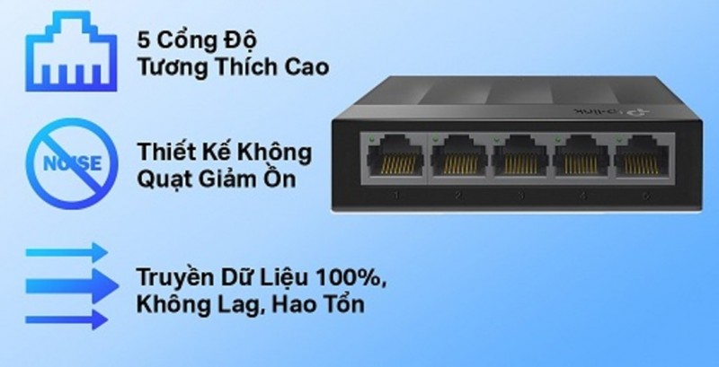 Switch TP-Link LS1005G (Gigabit (1000Mbps)/ 5 Cổng/ Vỏ Nhựa)