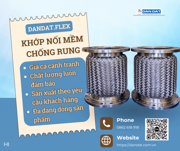 Khớp Nối Mềm Chống Rung| Khớp nối chống rung inox nối bích, Khớp chống rung inox 316 