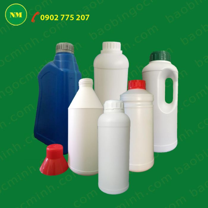 Chai nhựa HDPE chất lượng cao, dung tích đa dạng từ 50ml, 100ml đến 1 lít 