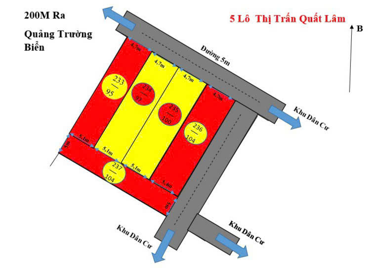 Nhượng lô đất phân lô 100m2 biển Quất Lâm cạnh Quảng trường Biển