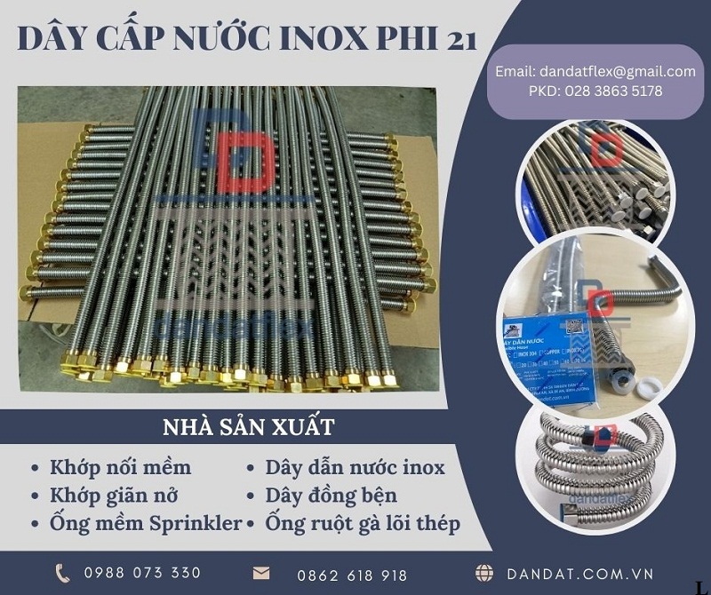 Sản xuất dây cấp nước bình nóng lạnh inox 304 chất lượng cao (sẵn hàng)