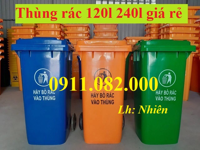  Hạ giá cuối năm thùng rác giá rẻ- thùng rác 120l, 240l, 660l giá sỉ toàn quốc- lh 0911082000