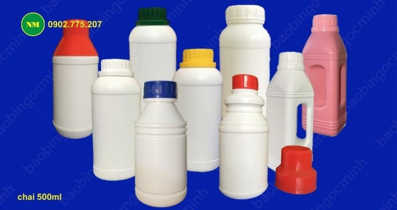 Cung cấp chai nhựa HDPE 500ml đựng hóa chất công nghiệp