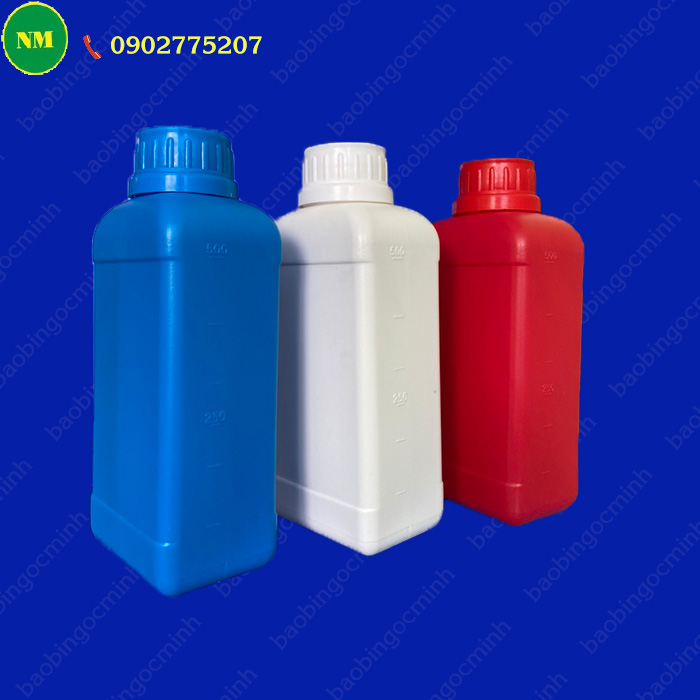 Cung cấp chai nhựa HDPE 500ml đựng hóa chất công nghiệp