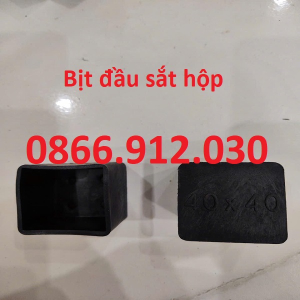 Nắp chụp đầu sắt hộp vuông 40x40mm, bịt đầu sắt hộp