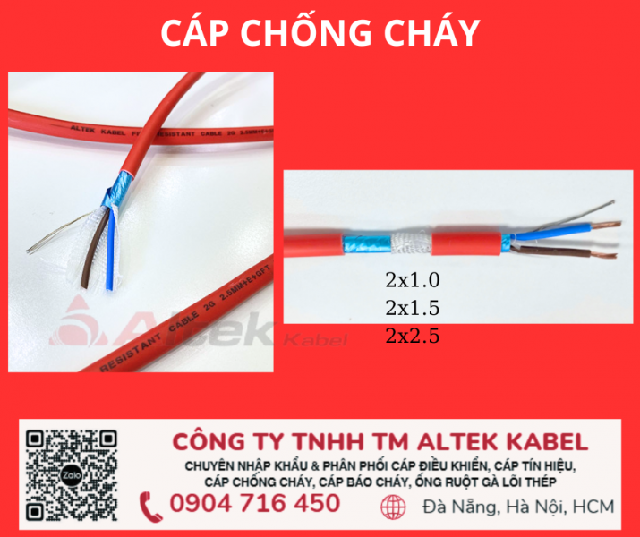 Cáp chống cháy FR 2x1.5 tại Đà Nẵng, Sài Gòn, Hà Nội, Hải Phòng