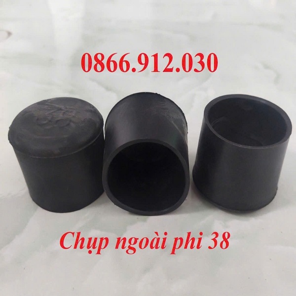 Bịt đầu sắt hộp phi 38mm, nắp chụp nhựa phi 38mm