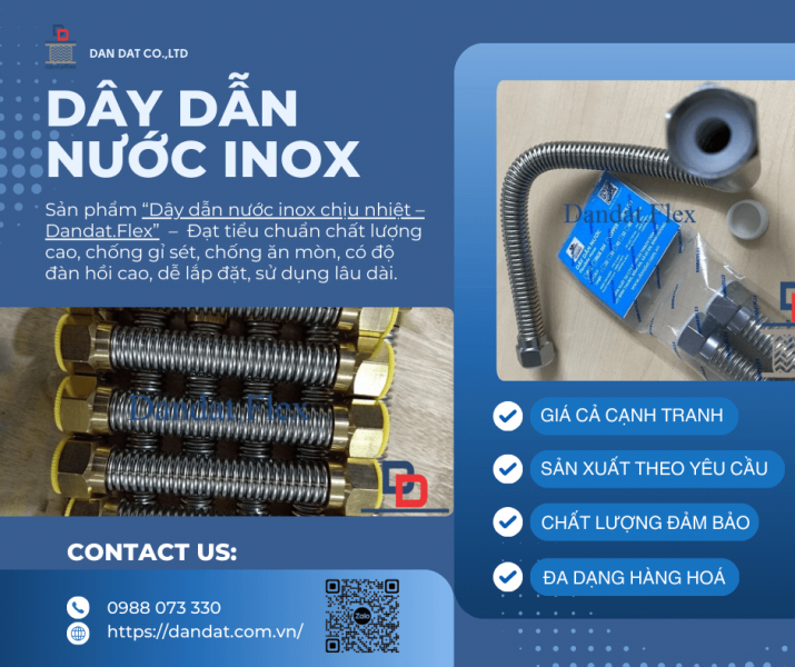 Dây Dẫn Nước Chịu Nhiệt Cho Bình Nóng Lạnh| Dây Dẫn Nước Chịu Nhiệt inox, dây dẫn nước inox 