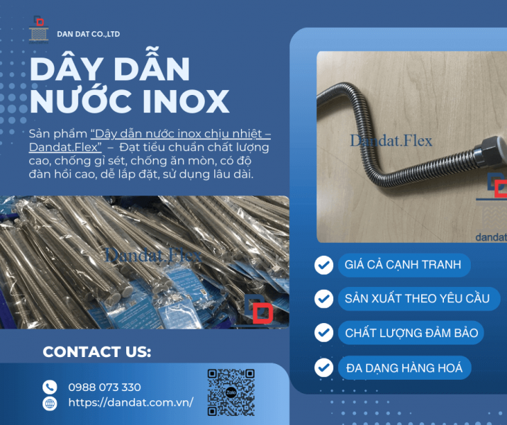 Dây Dẫn Nước Chịu Nhiệt Cho Bình Nóng Lạnh| Dây Dẫn Nước Chịu Nhiệt inox, dây dẫn nước inox 