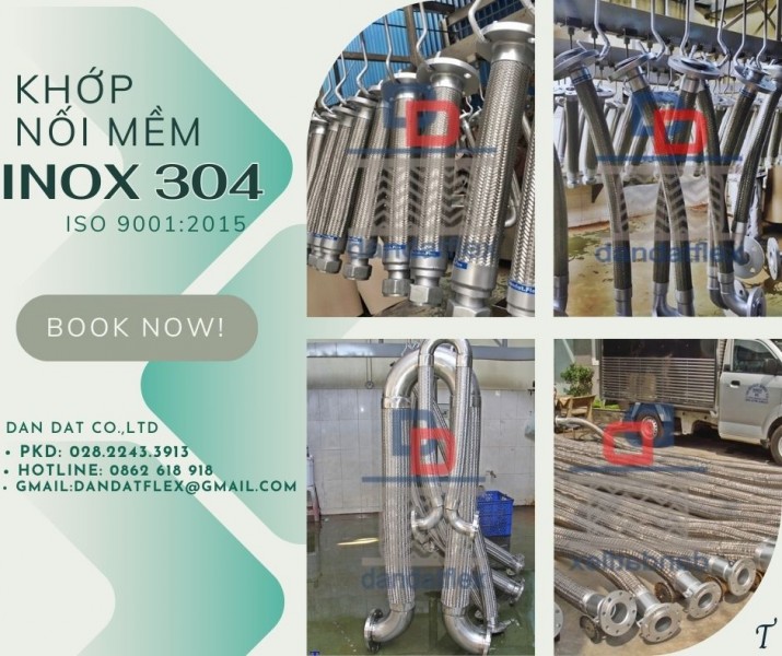 Khớp nối mềm nối bích, khớp nối mềm inox thủy lực, khớp nối mềm hệ khí hóa lỏng