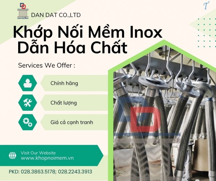 Khớp nối mềm nối bích, khớp nối mềm inox thủy lực, khớp nối mềm hệ khí hóa lỏng