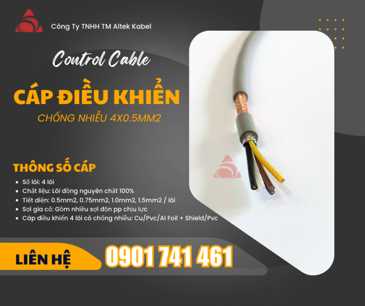 Cáp điều khiển chống nhiễu 4x0.5 Hà Nội, Đà Nẵng, HCM