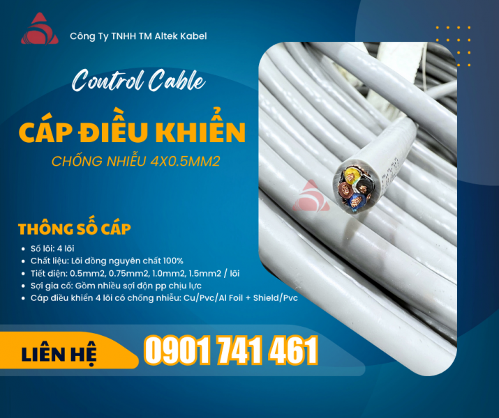 Cáp điều khiển chống nhiễu 4x0.5 Hà Nội, Đà Nẵng, HCM