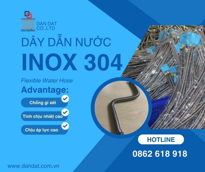 Dây dẫn nước inox 304-Dây dẫn nước chịu nhiệt-Dây cấp nước bình nóng lạnh