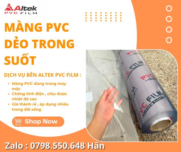 Màng pvc trong suốt giá tốt tại kho bên em