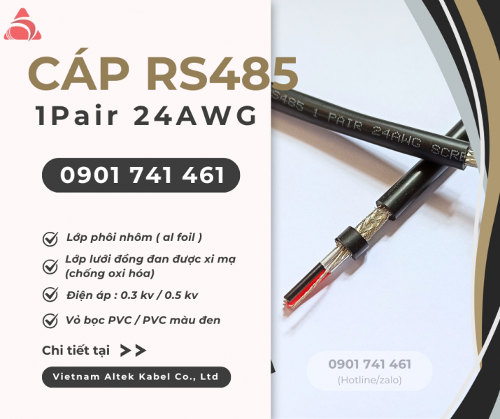 Cáp RS485 1 Pair 24AWG Altek Kabel Đà Nẵng, Hà Nội, Hồ Chí Minh