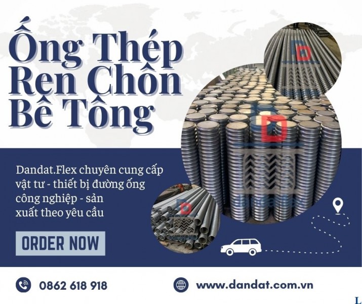 Ống thép chôn bê tông DN100, Ống đổ bê tông, Khớp nối giảm chấn 